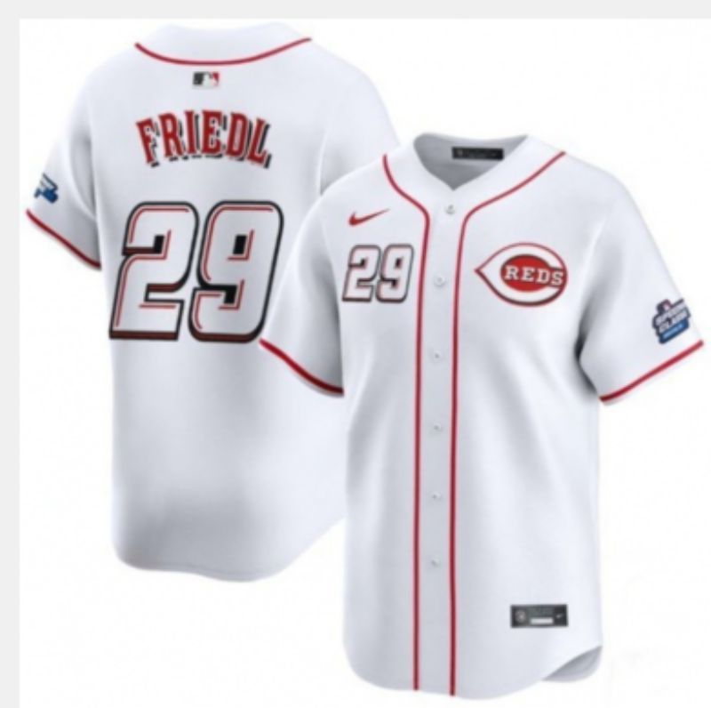 Men 2025 Cincinnati Reds #29 Friedl White Nike 2025 MLB Jersey 03